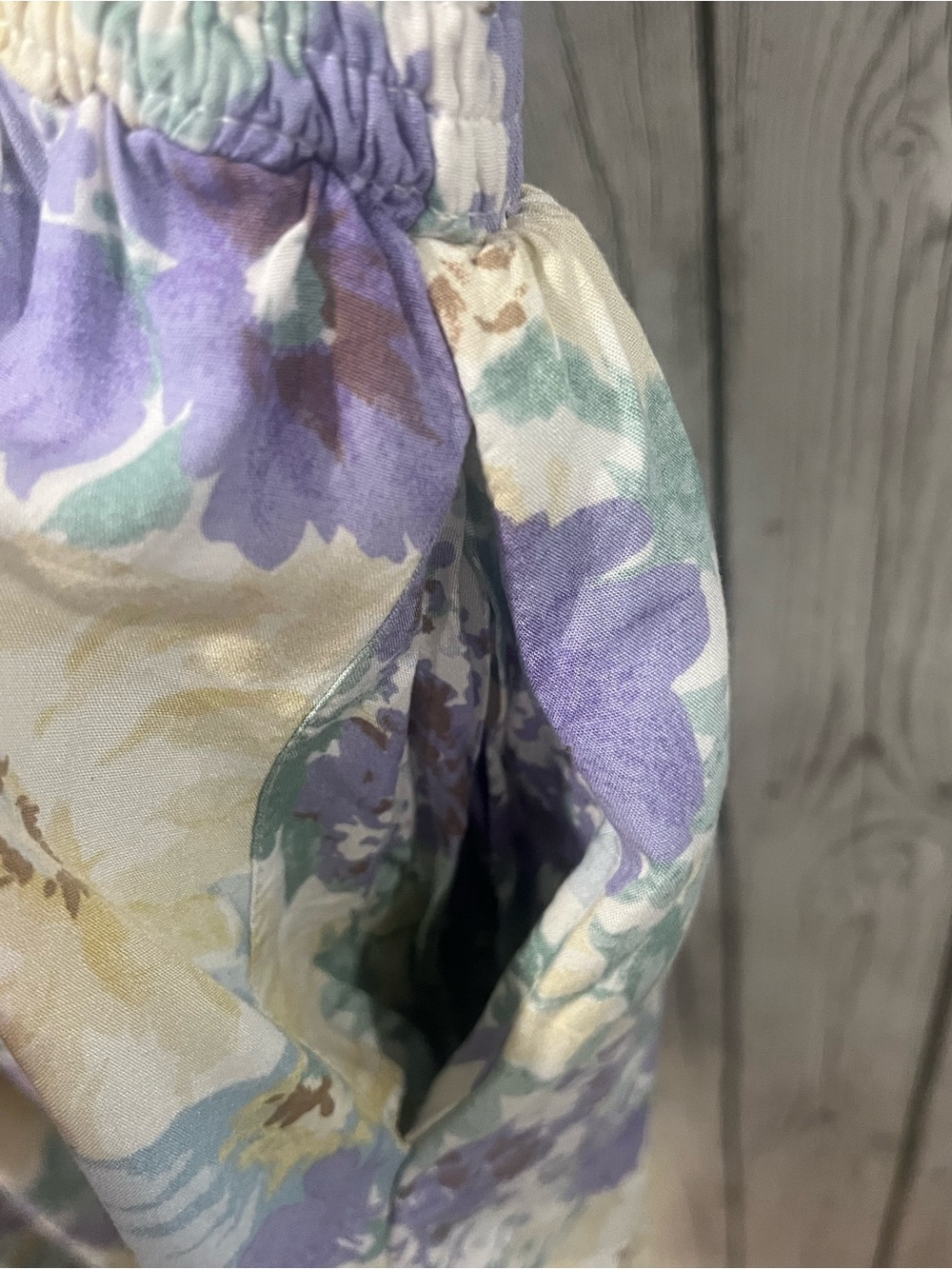 Baltic Born Floral Maxi Dress Large Pansy Print V-Neck Smocked Waist - Picture 8 of 9